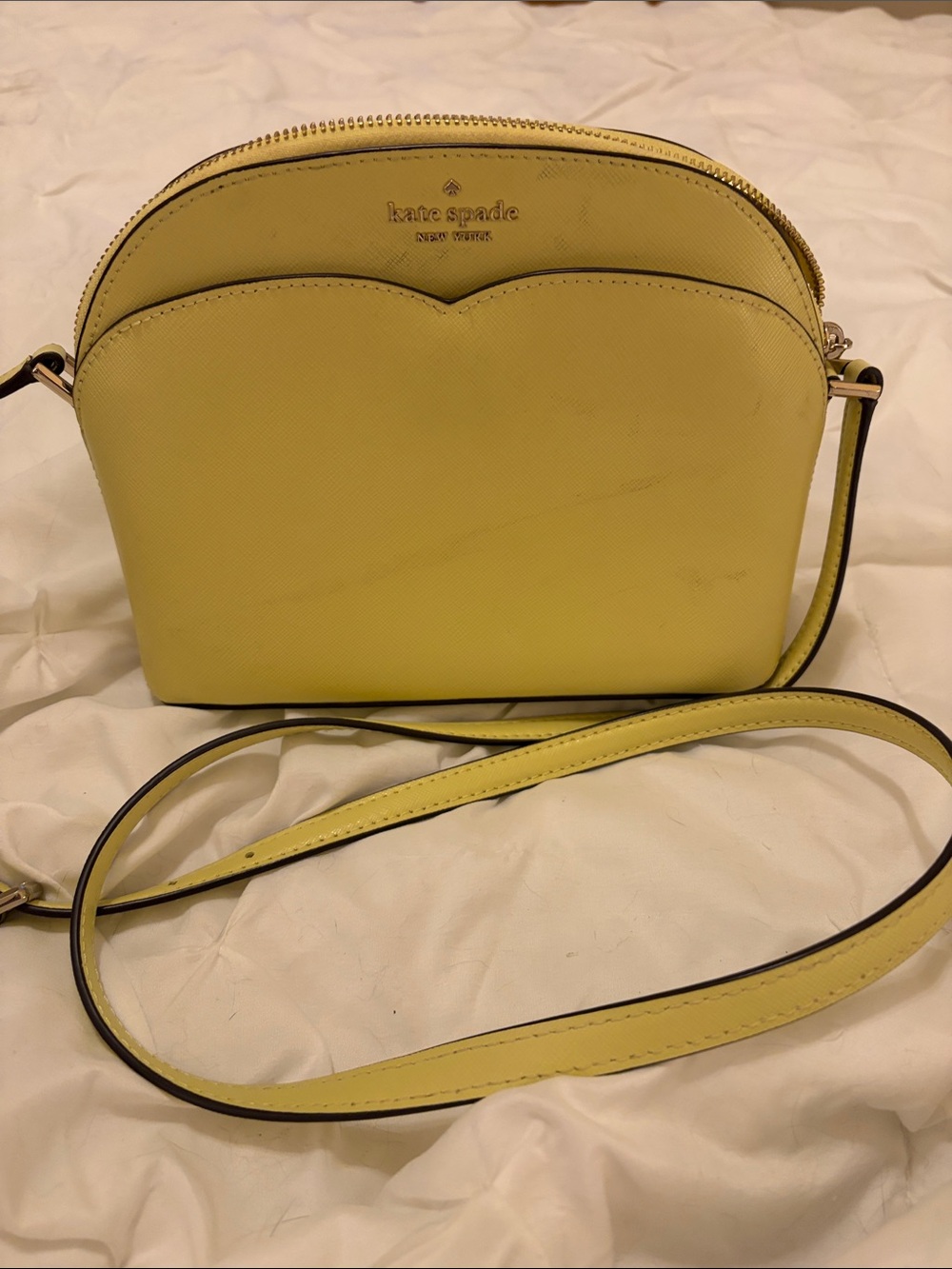 kate spade lemon yellow leather crossbody